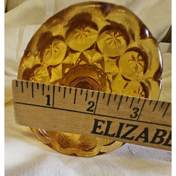 MCM Swung Vase Moon Stars Amber  Kanawha Glass 10.5” Vibrant Mid Century Rare - Picture 9 of 9